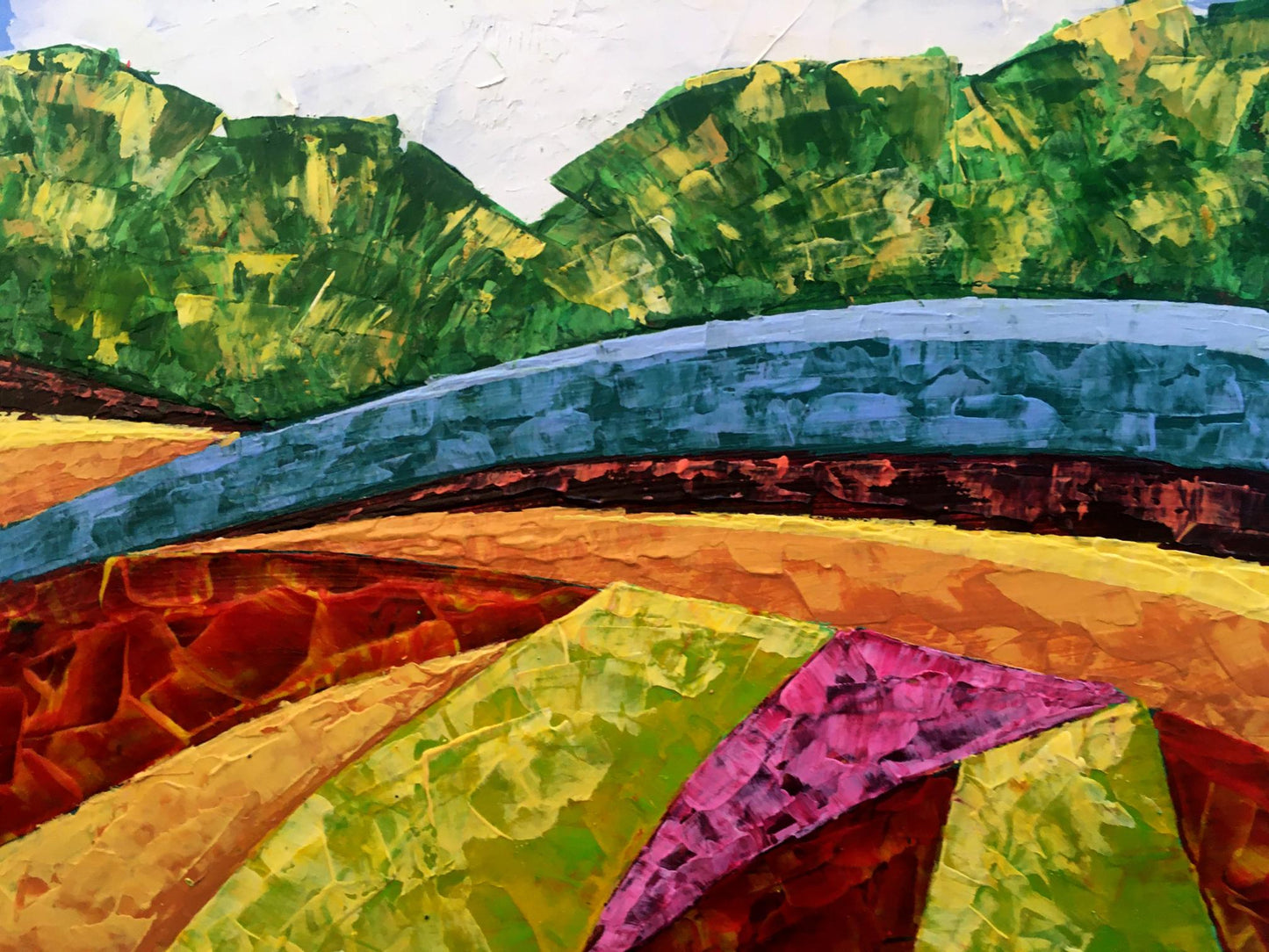 Vibrant oil painting The road to the forest by Zadorozhnya V. V