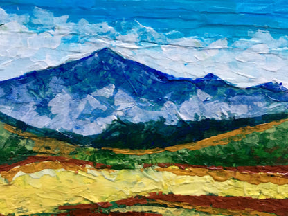 Oil painting Mountain view V. Zadorozhnya textured impressionistic peaks