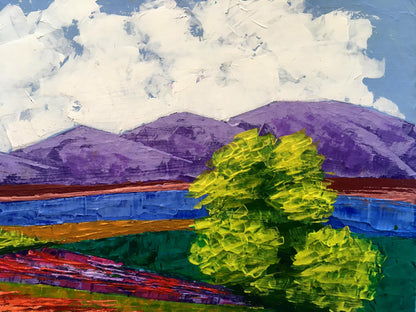 Vibrant impressionist oil painting Road to the mountains by Zadorozhnya V. V