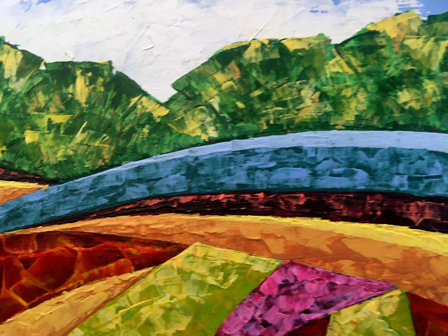 Vibrant impressionist oil painting The road to the forest by Zadorozhnya V. V