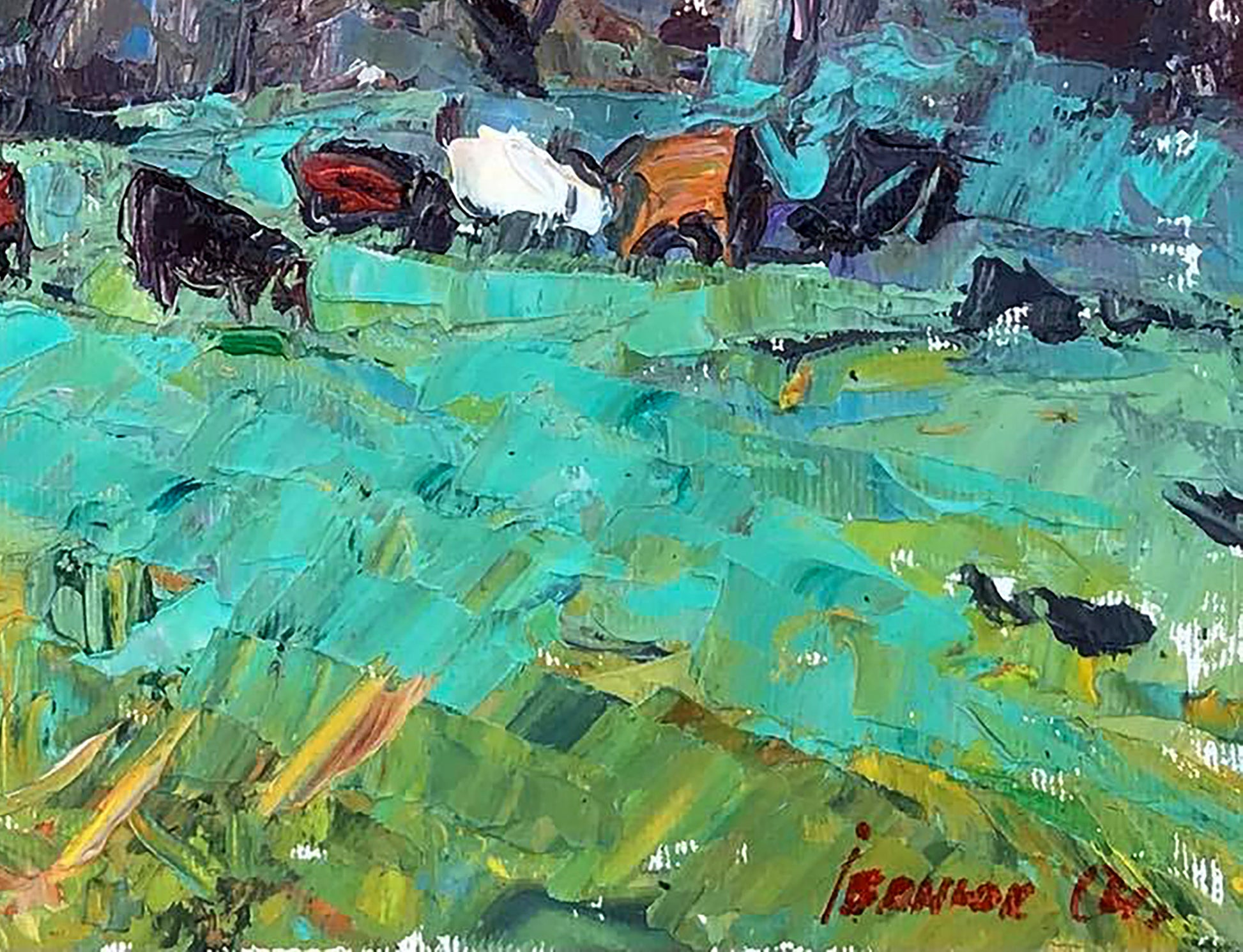 Vibrant impressionist oil painting Morning in the Meadows by Ivanyuk Alex