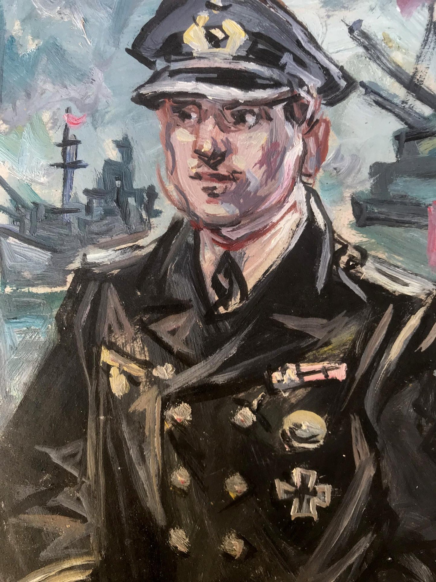 Oil painting portrait of ship officer Alexander Arkadievich Litvinov