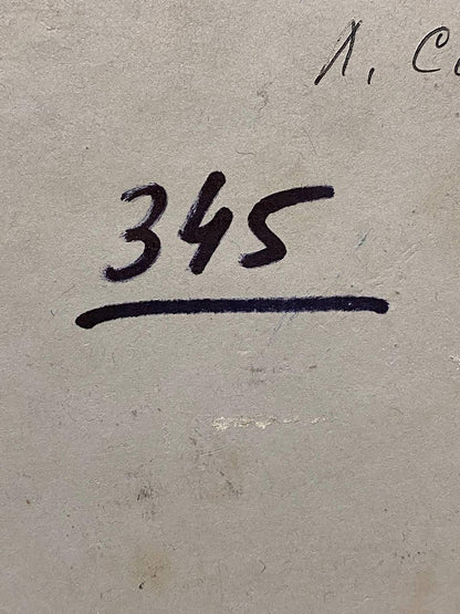 Back of Leonid Mikhaylovich Oil painting Hindu Stil with handwritten 34s