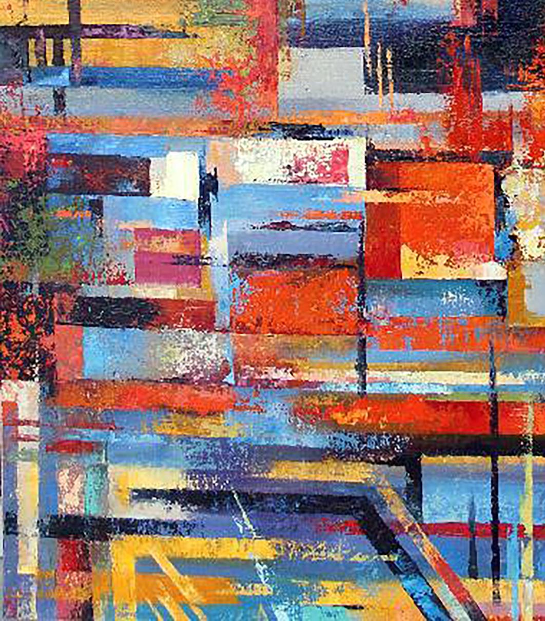 Vibrant Oil painting In the rays of the sun by Kirilenko Mikhail with bold stripes