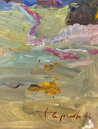 Vibrant abstract oil painting On a hill by Chernov Leonid Ivanovich