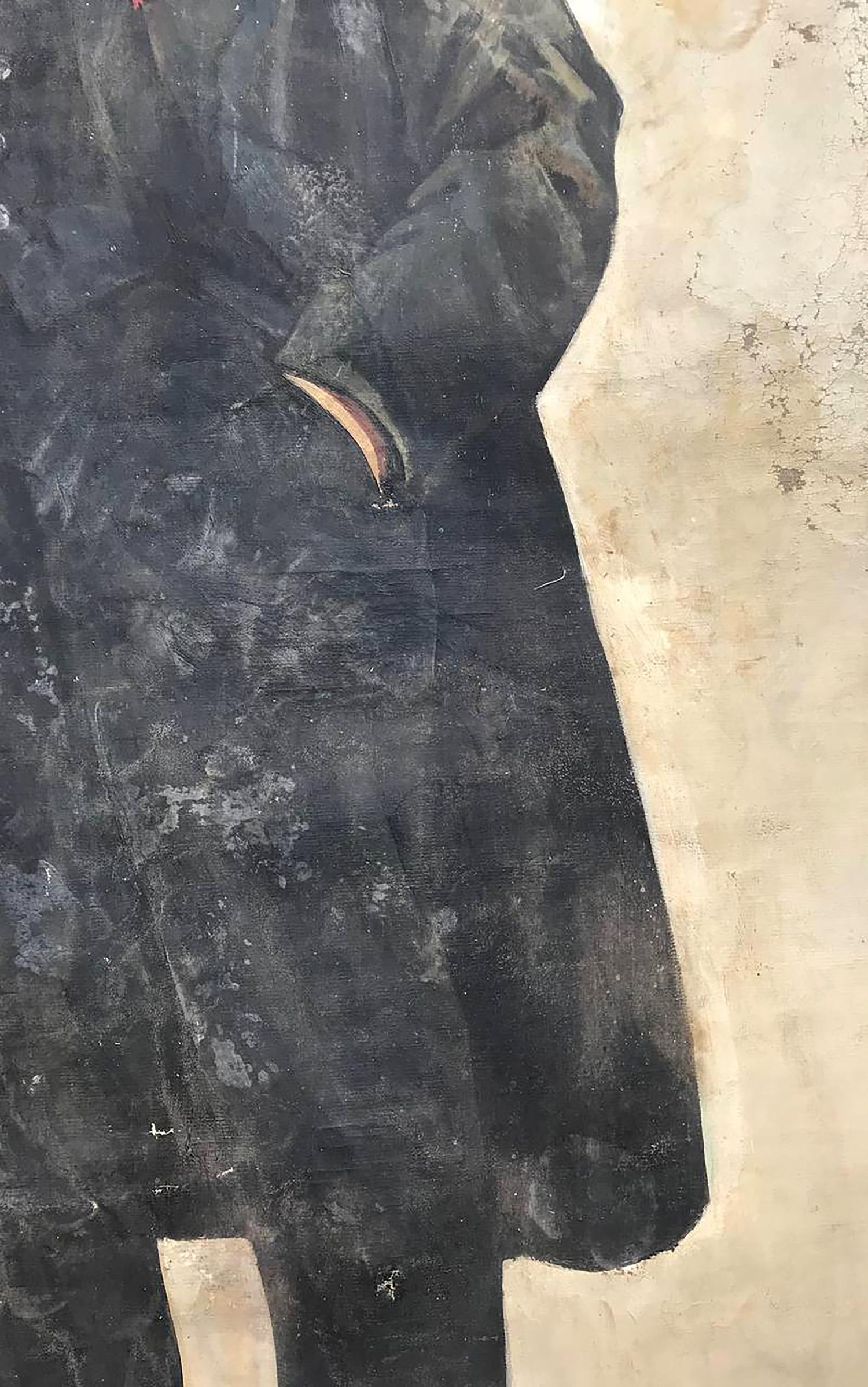 Dark textured coat in Filatov Konstantin Vladimirovich Lenin portrait painting