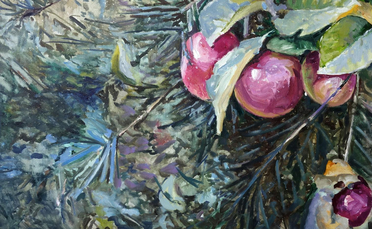 Anatoly Viktorovich Varvarov's "September Forest Paradise Apples" in oil