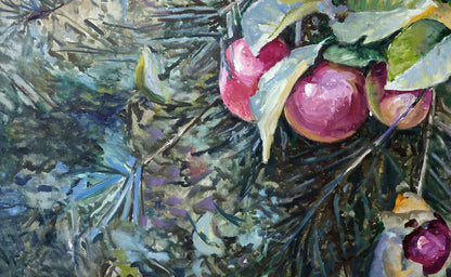 Anatoly Viktorovich Varvarov's "September Forest Paradise Apples" in oil