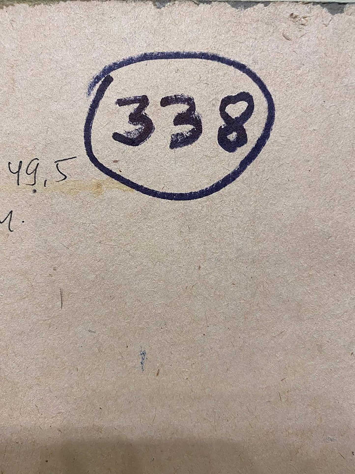 Hand-drawn 338 circled in blue ink on back of On the Lake oil painting by Shariy Anatoly Ivanovich