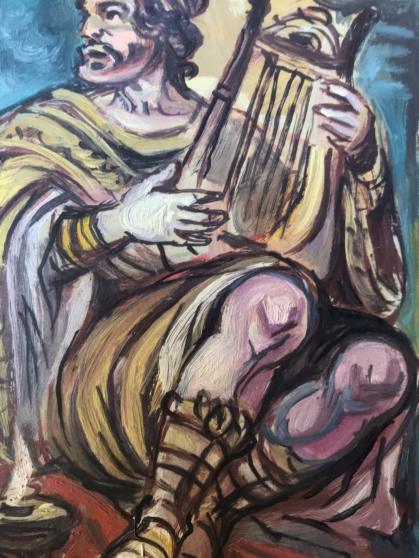 Oil painting of Bart portrait by Alexander Arkadievich Litvinov with lyre