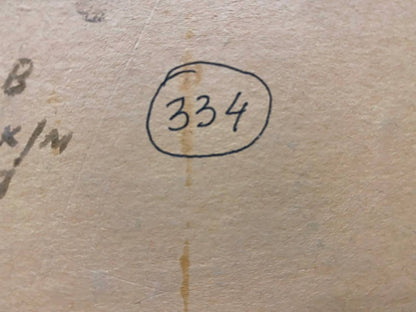 Handwritten 334 circled in black ink on back of Winter by Petrashevsky oil painting