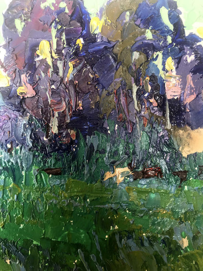 Oil Painting Nature Landscape Village landscape Art 