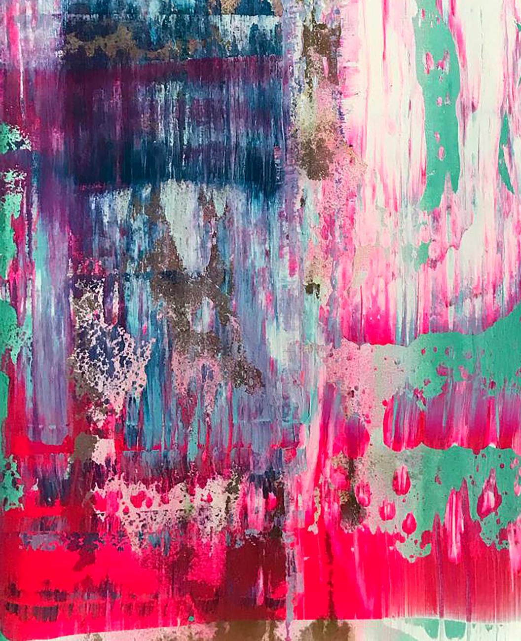 Vibrant Northern Lights acrylic painting by Melezhik Olga