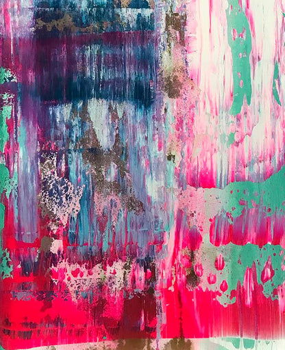 Vibrant Northern Lights acrylic painting by Melezhik Olga