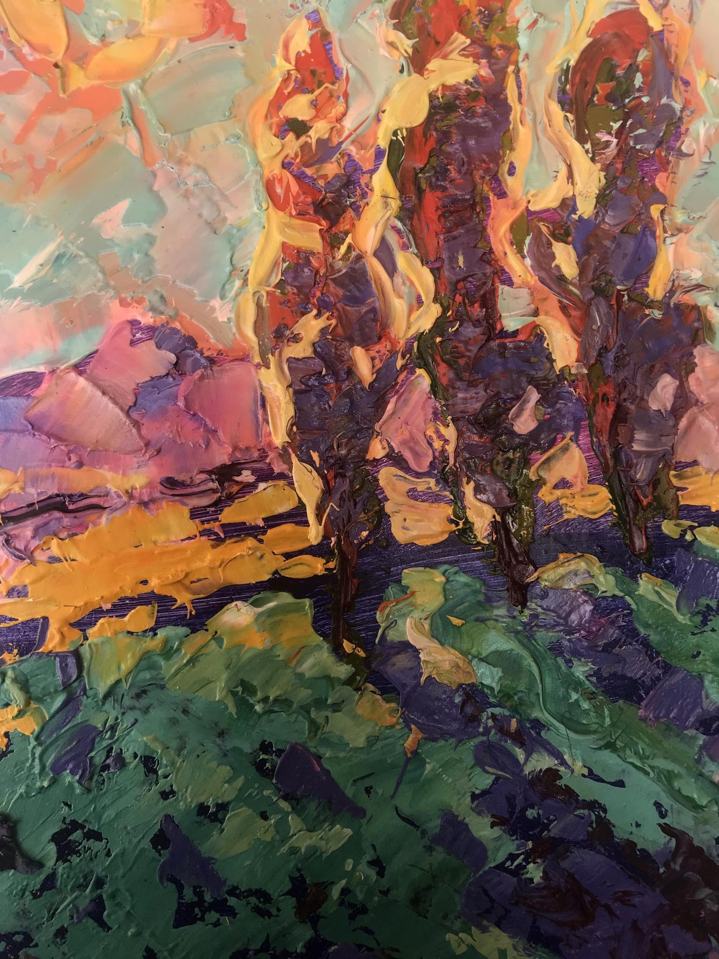 Oil Painting Nature Landscape Village landscape Art 