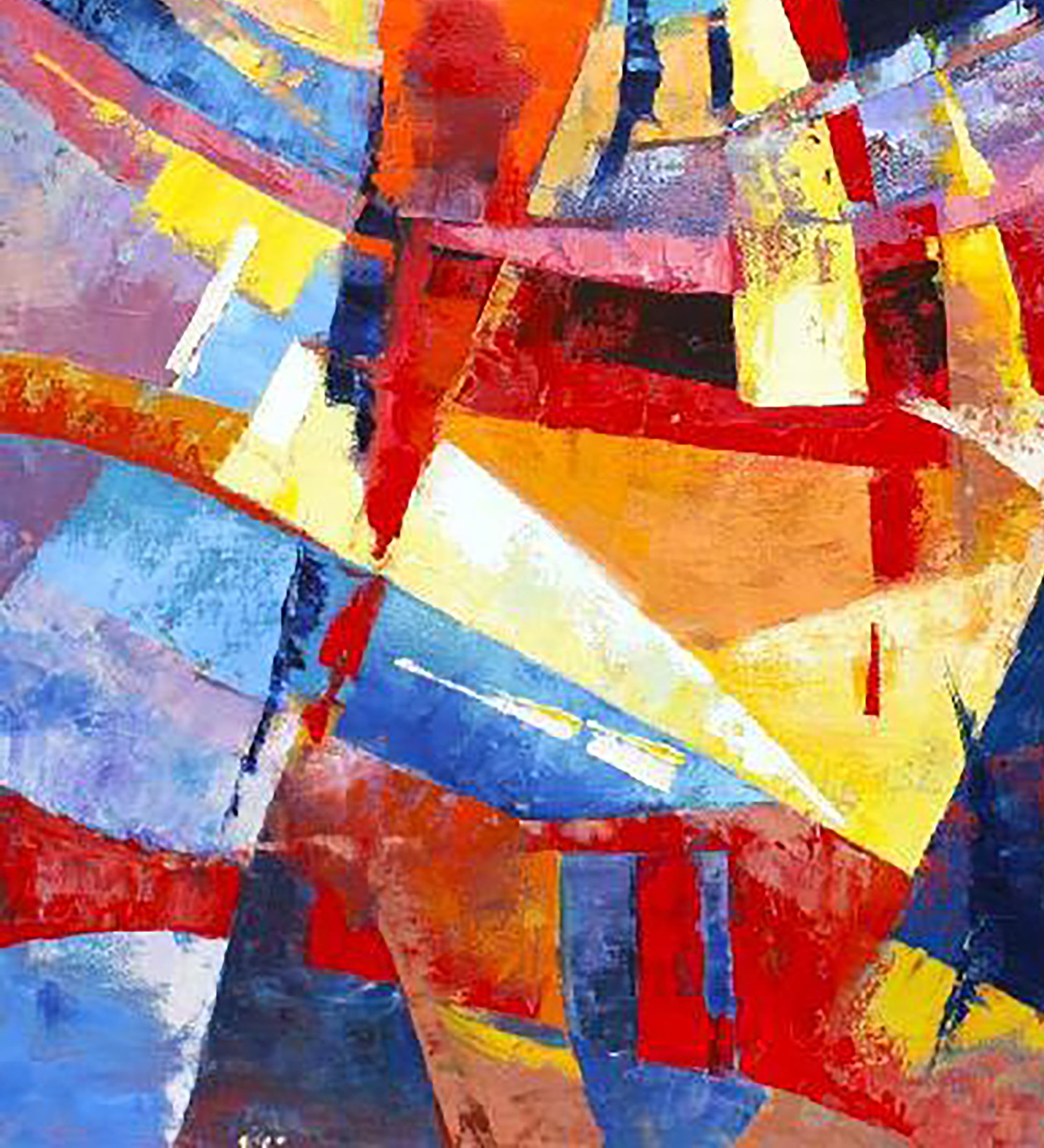 Vibrant oil painting In the warm rays by Kirilenko Ivan with bold geometric shapes