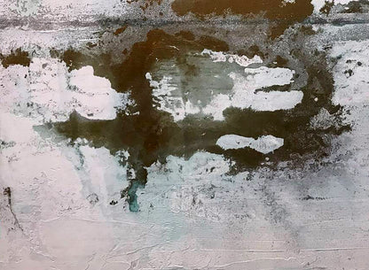 Abstract textured White Ocean acrylic painting by Melezhik Olga