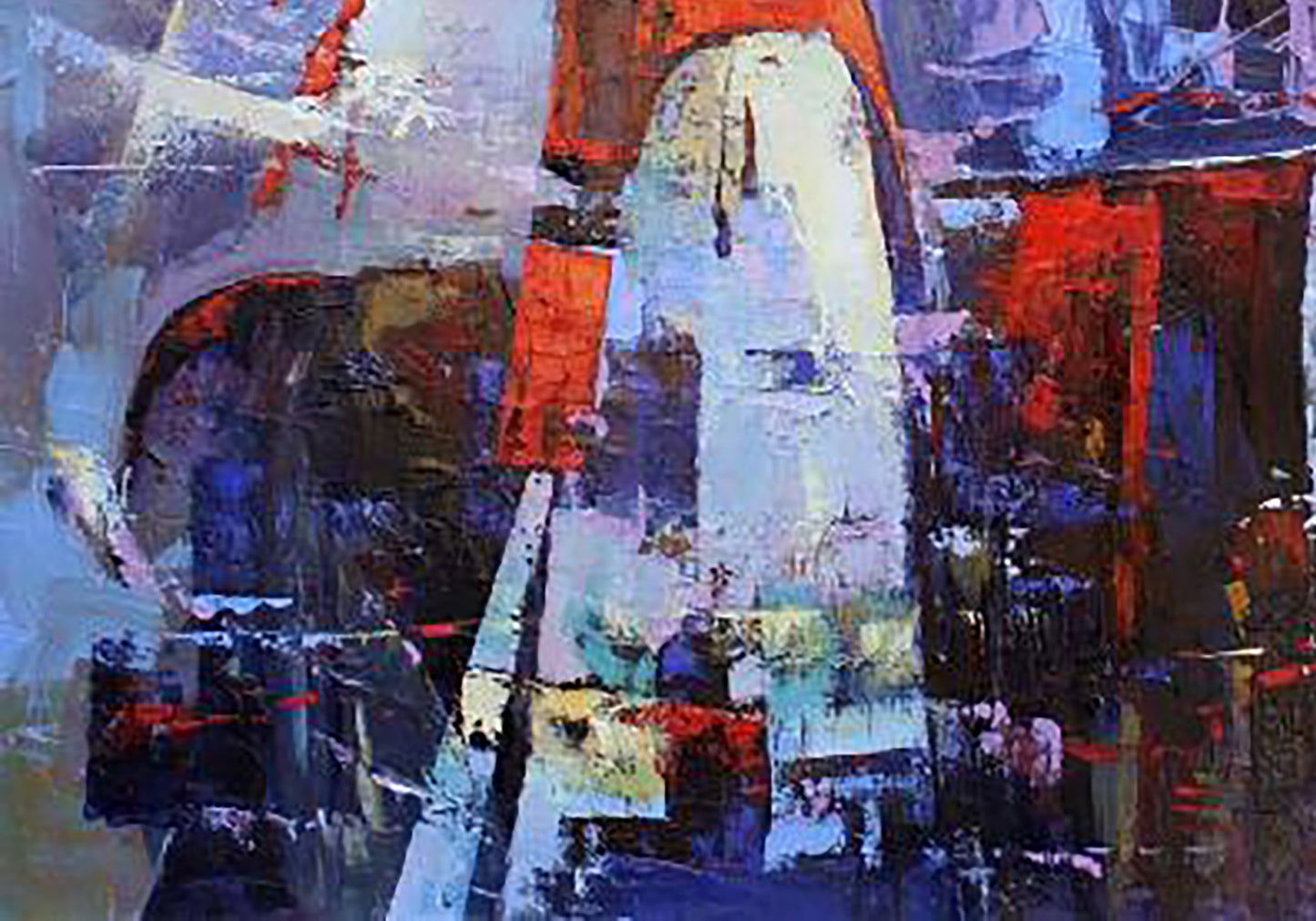Oil painting Evening rendezvous by Valentina Alekseevna Kozyar, bold abstract strokes