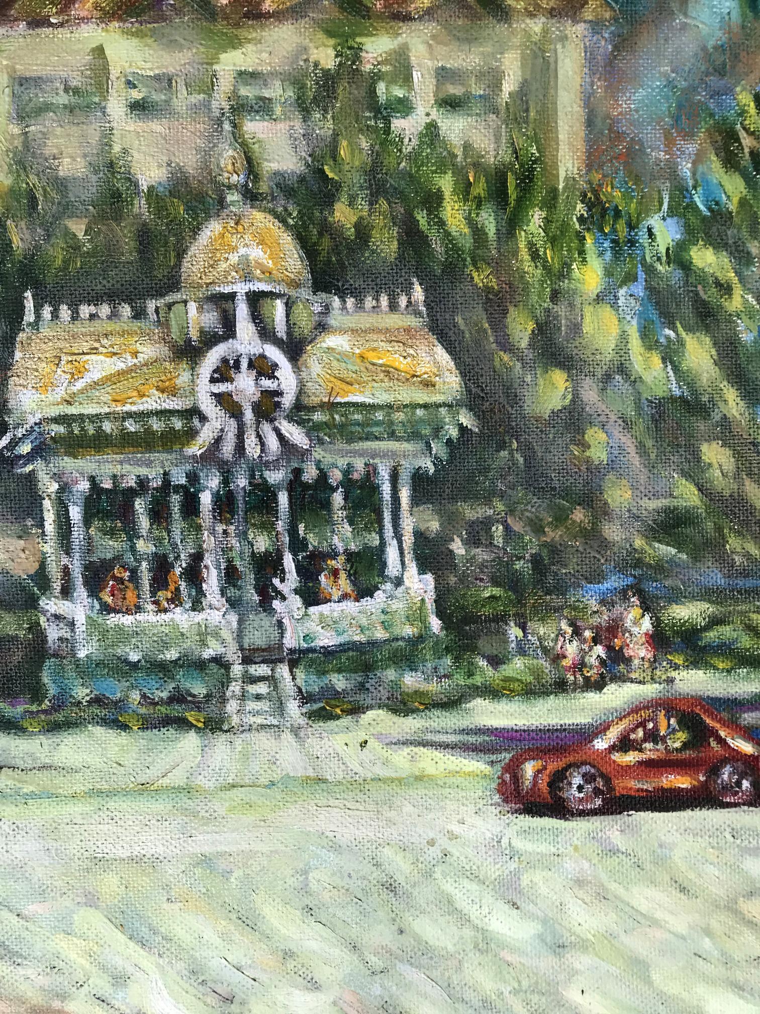 Oil painting of Moments in Park Gazebos by Shapoval Ivan Leontyevich