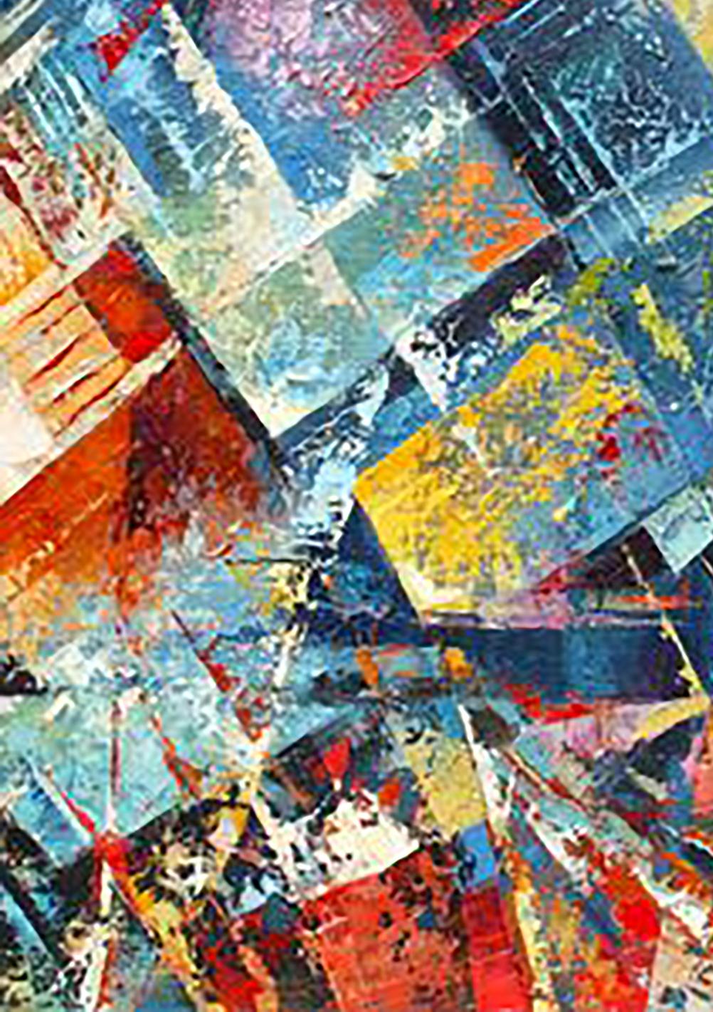 Vibrant Awakening oil painting by Kirilenko Mikhail with bold colorful blocks
