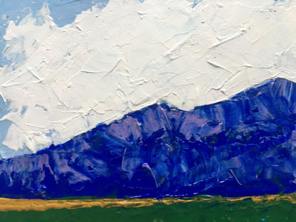 Oil painting Summer Sunlight on the Mountains V. Zadorozhnya textured mountain range