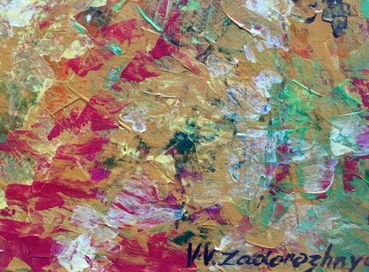 Oil painting Summer day Zadorozhnya V.V. artist signature detail