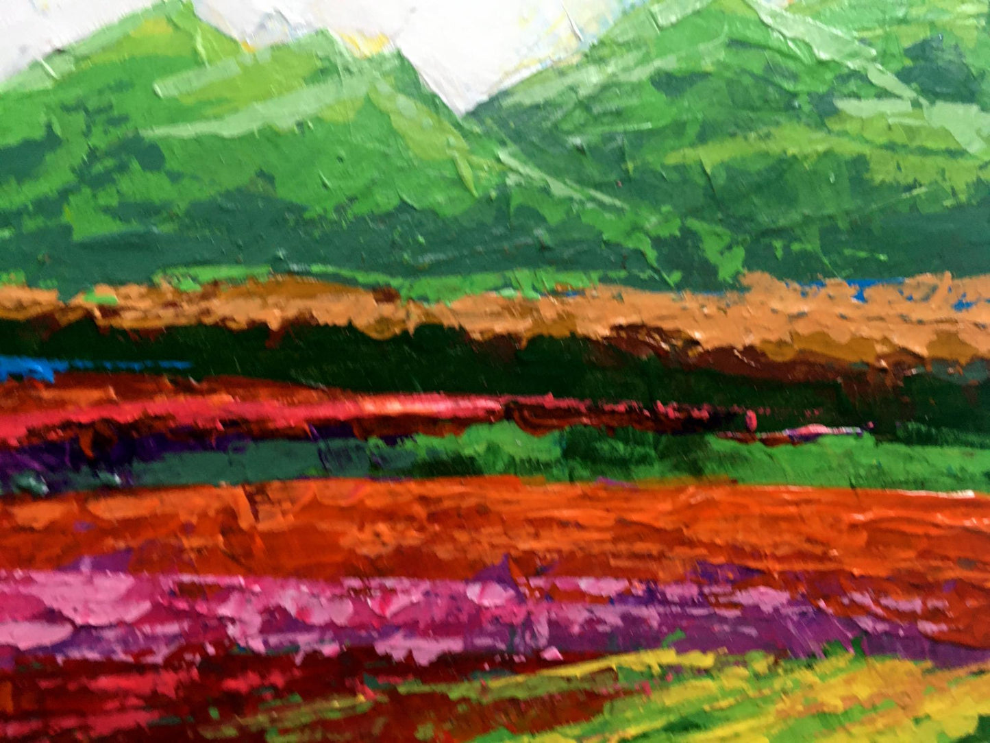 Vibrant impressionist oil painting Summer in the Carpathians by Zadorozhnya V. V