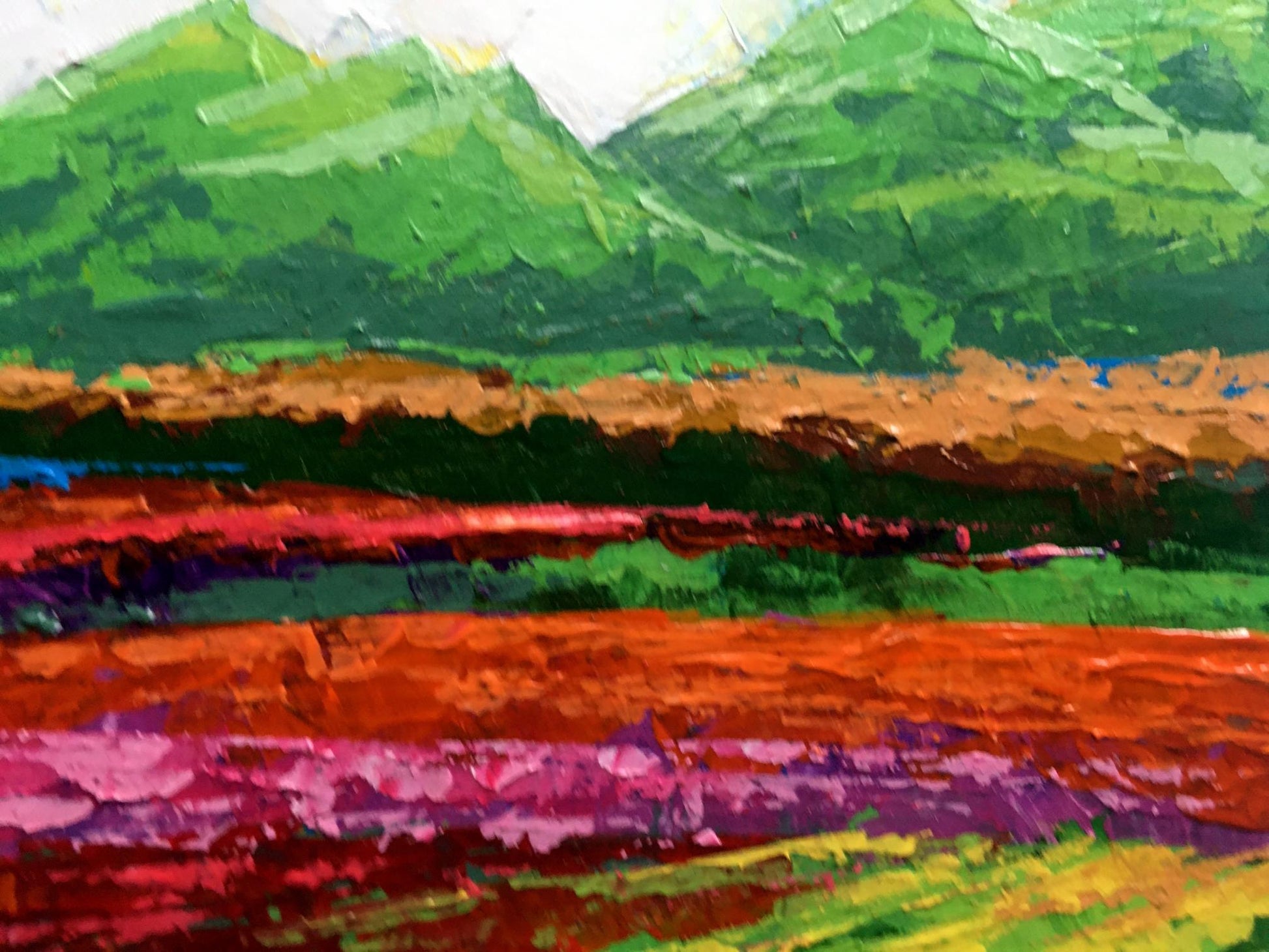 Vibrant impressionist oil painting Summer in the Carpathians by Zadorozhnya V. V