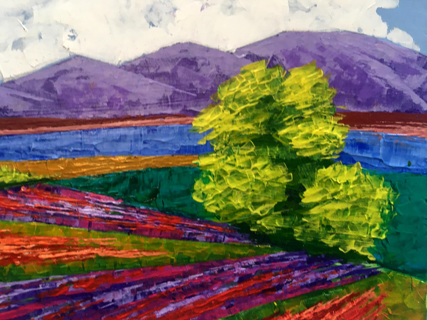 Vibrant impressionist oil painting Road to the mountains by Zadorozhnya V. V