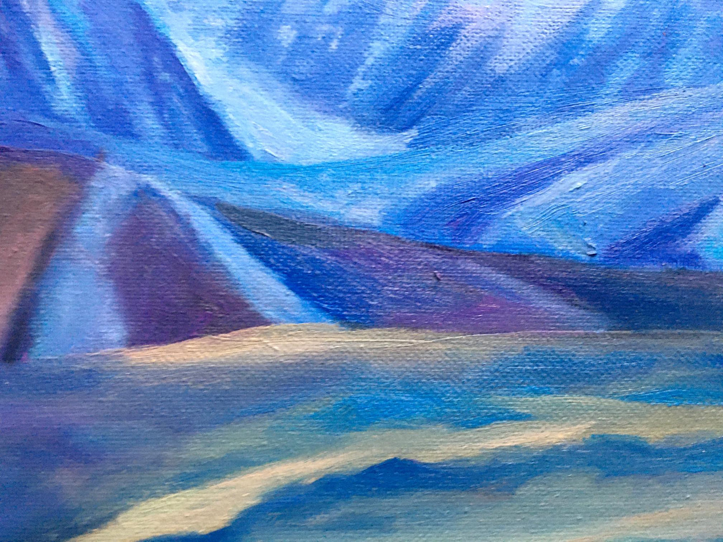 Oil painting of sunset behind mountains by Serdyuk Boris Petrovich