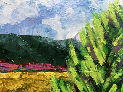 Vibrant impressionist oil painting Blooming tree by Zadorozhnya V. V