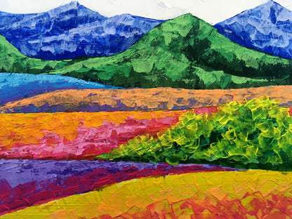 Vibrant oil painting Fresh air in the mountains by Zadorozhnya V. V