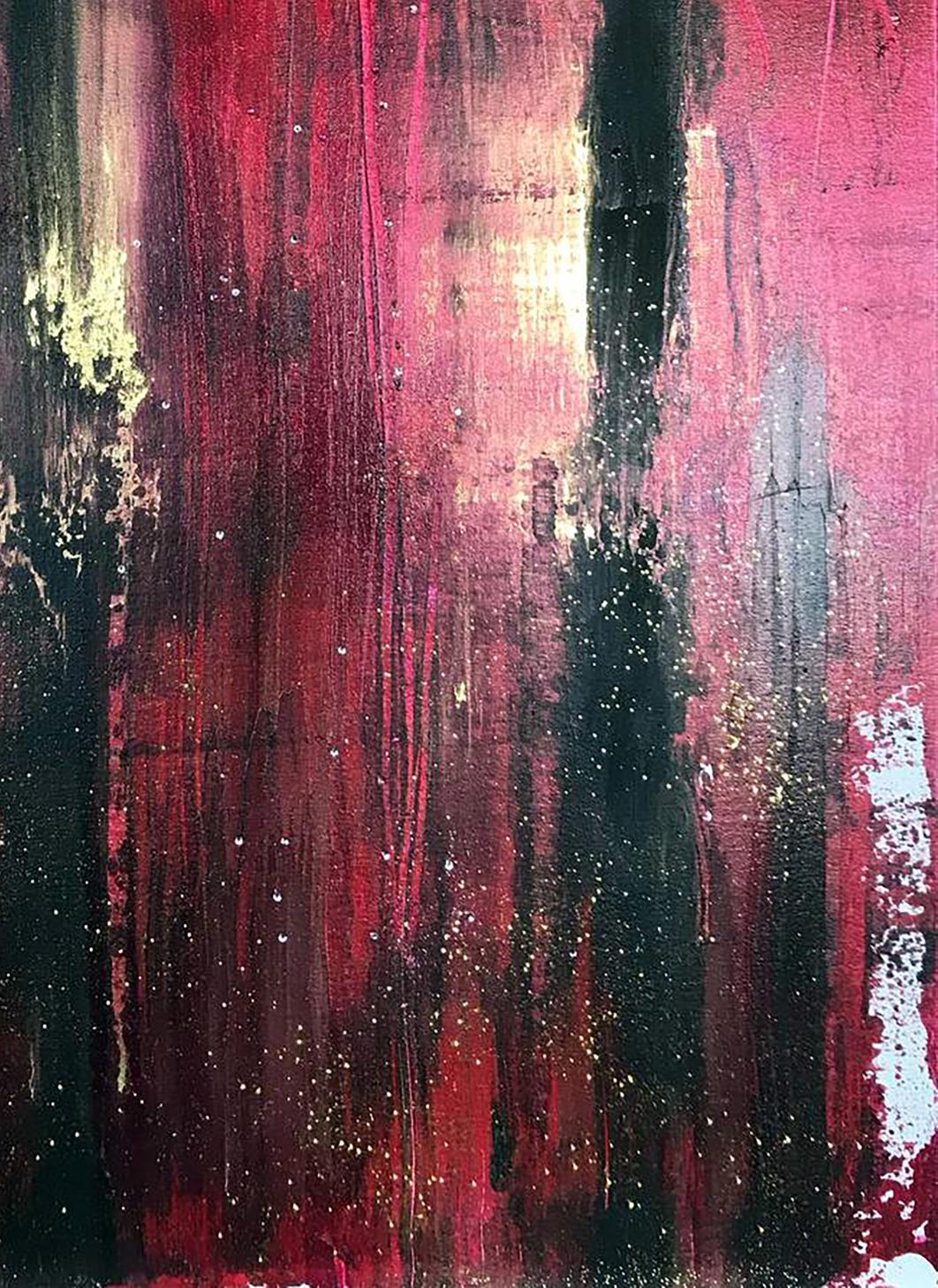 Fire Kali acrylic painting by Melezhik Olga with bold red black gold strokes