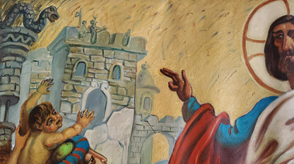 Oil painting of Christ entering Jerusalem by Litvinov Daniil Olegovich