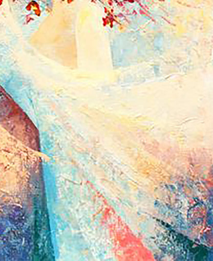 Oil painting Spring song Kirilenko Ivan with elegant white fabric drape