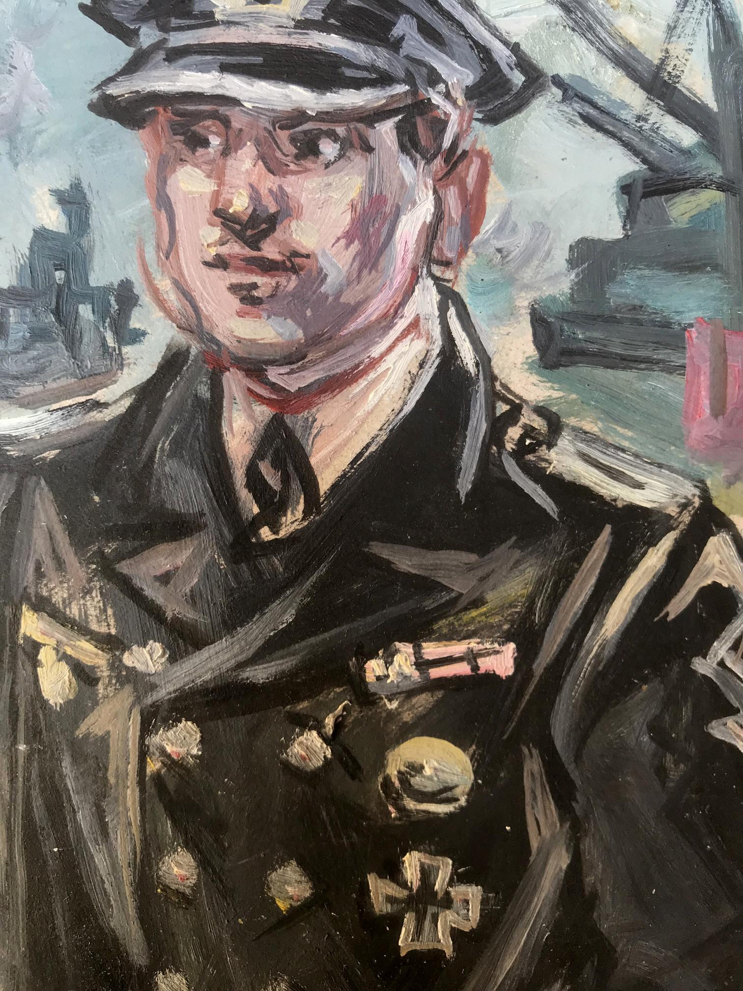 Oil painting of Ship officer Alexander Arkadievich Litvinov in medal-adorned uniform