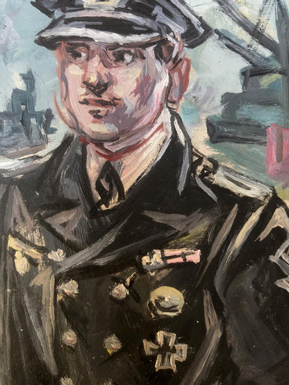Oil painting of Ship officer Alexander Arkadievich Litvinov in medal-adorned uniform