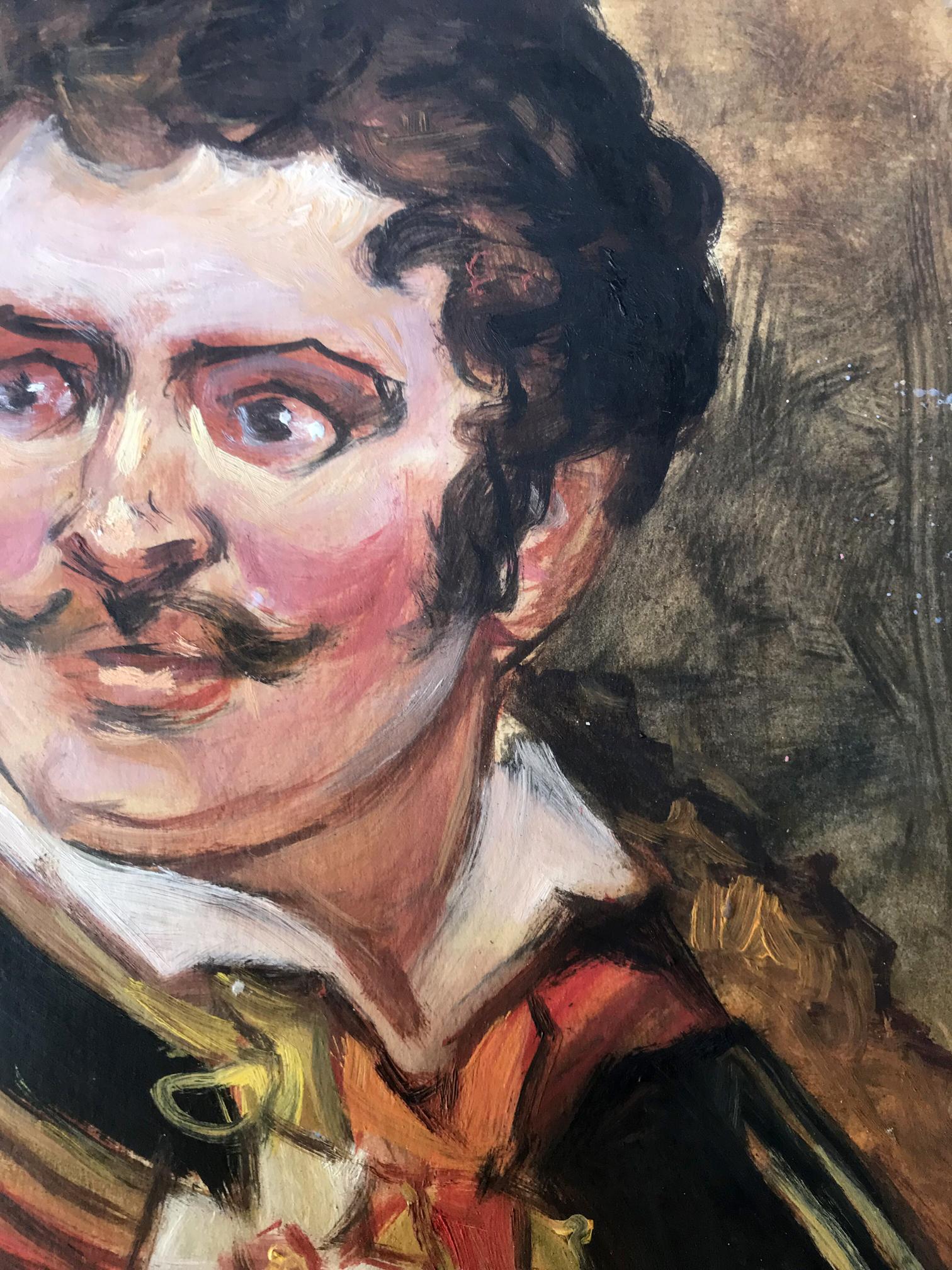 Oil painting portrait of Alexander Litvinov in ornate military uniform