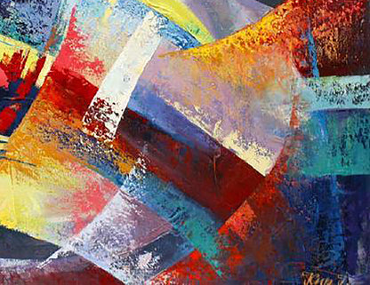 Vibrant abstract oil painting Heavenly and earthly by Kirilenko Ivan