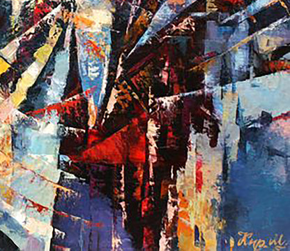 Abstract expressionist oil painting Sun rays by Kirilenko Mikhail