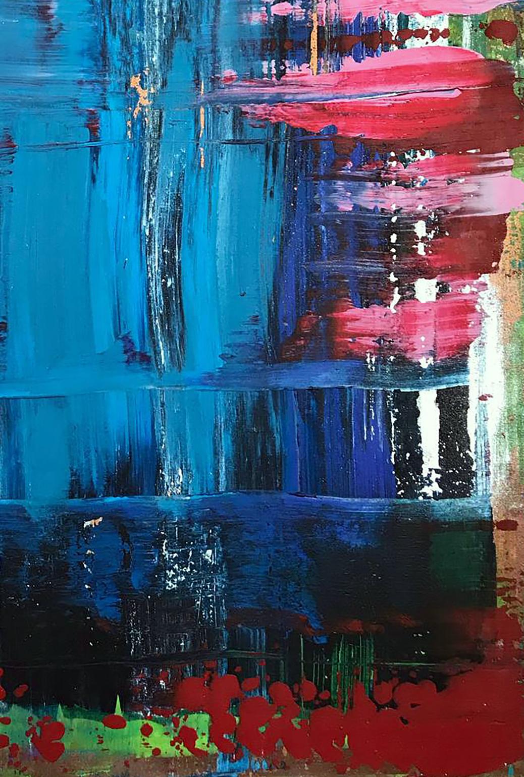 Vibrant Conversation on the Shore acrylic painting by Melezhik Olga