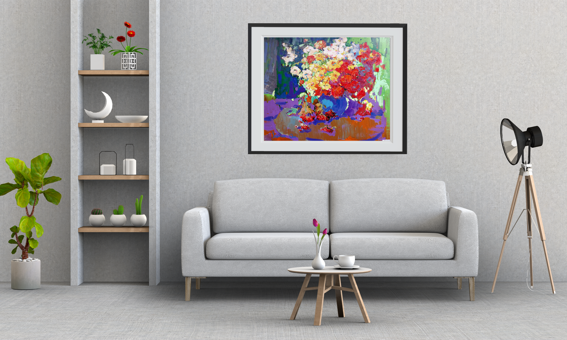 Oil painting Autumn flowers 