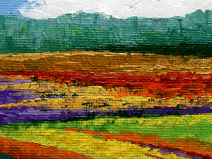 Oil painting After the Rain by V. Zadorozhnya with vibrant colorful bands