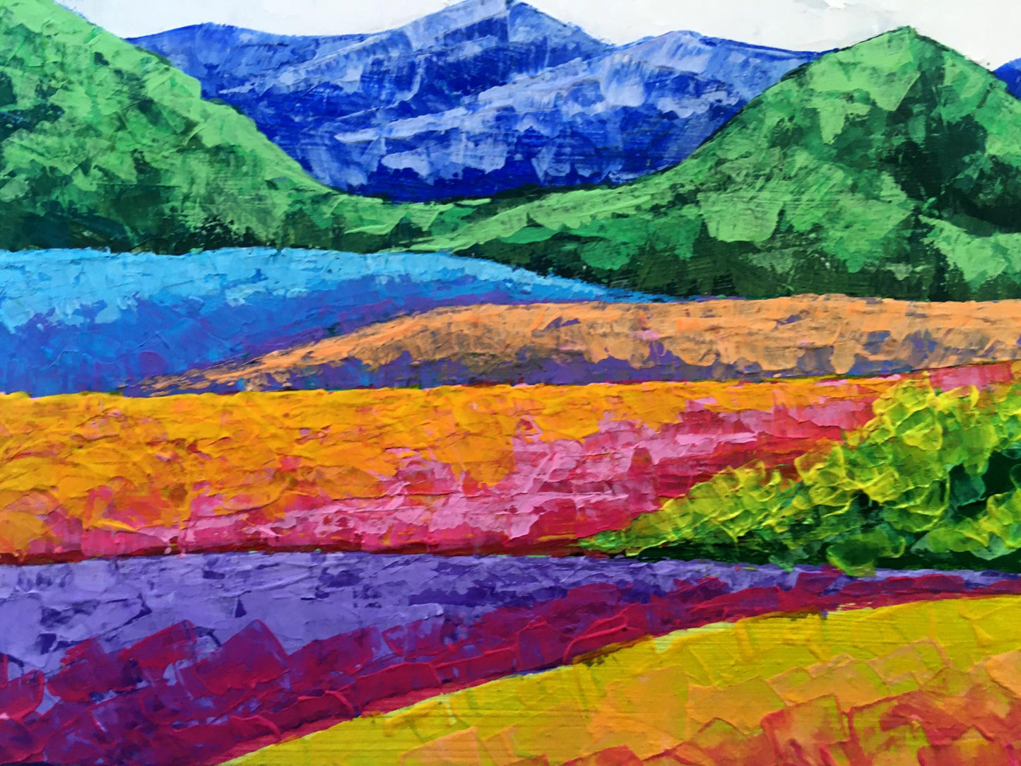 Vibrant oil painting Fresh air in the mountains by Zadorozhnya V. V