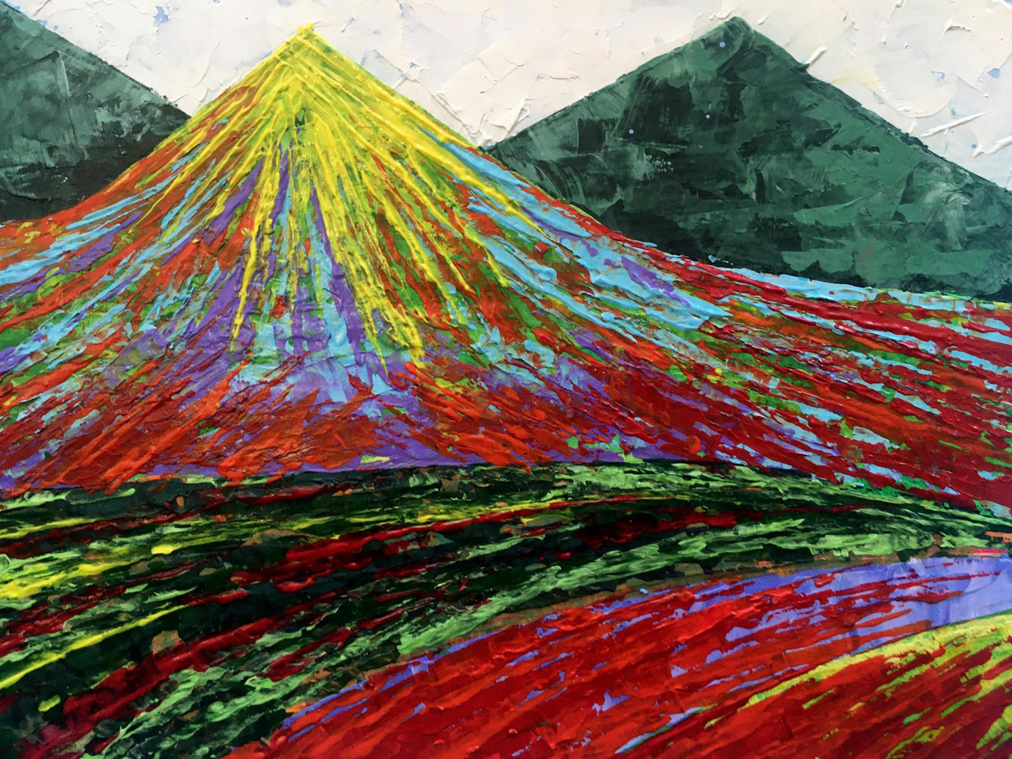 Vibrant Great Peak Mountains oil painting by V. Zadorozhnya