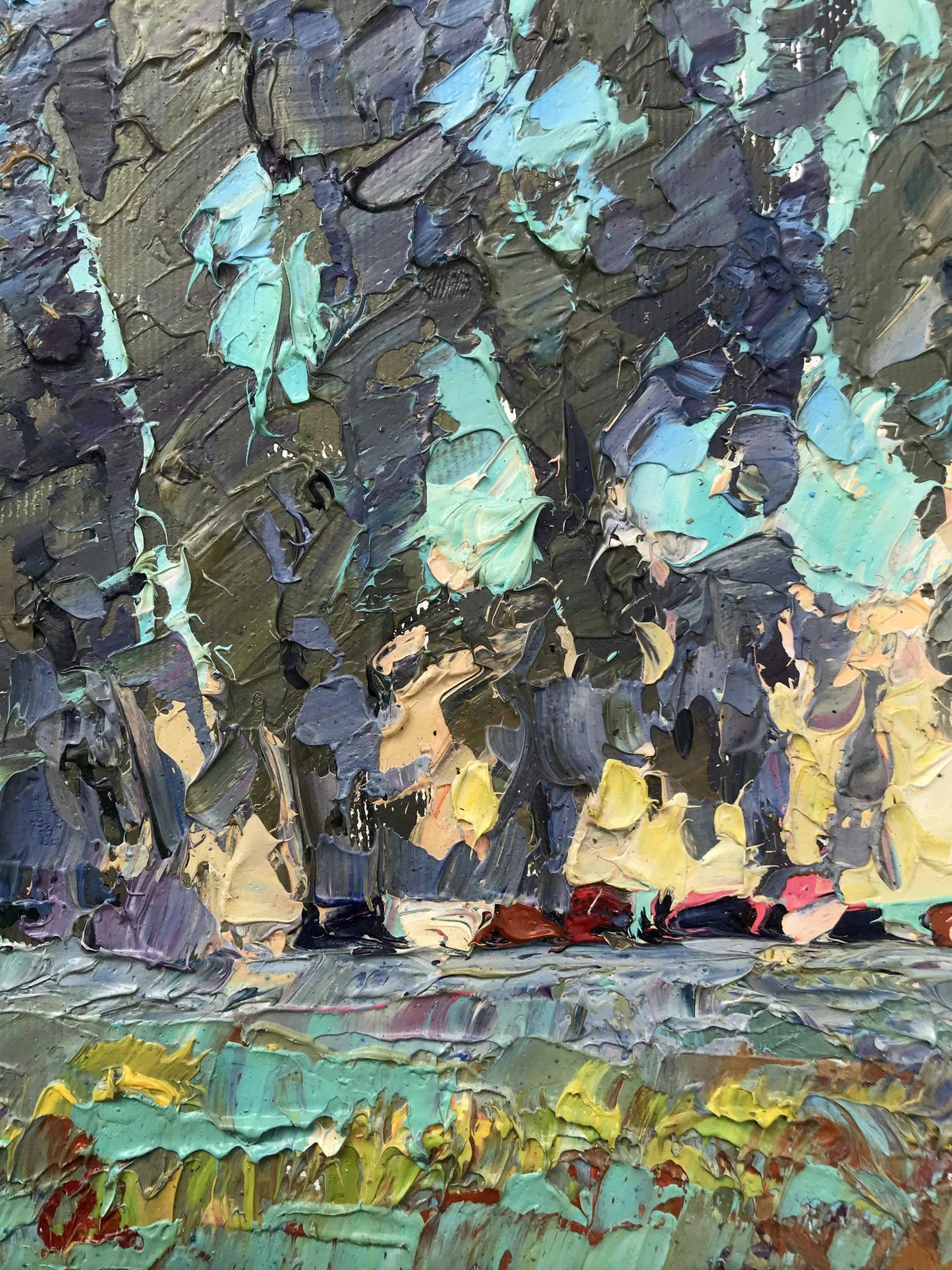 Oil Painting Nature Village 