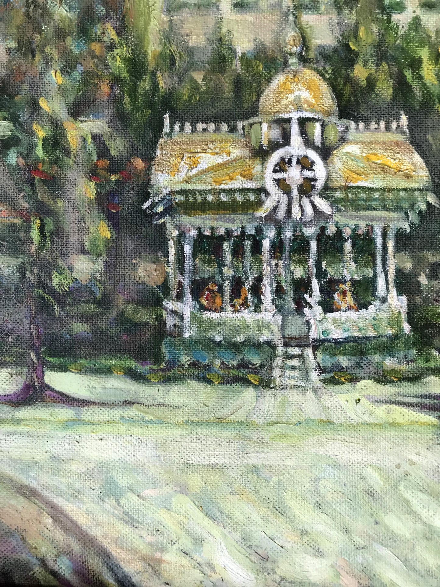 Oil painting of golden-domed gazebo by Shapoval Ivan Leontyevich