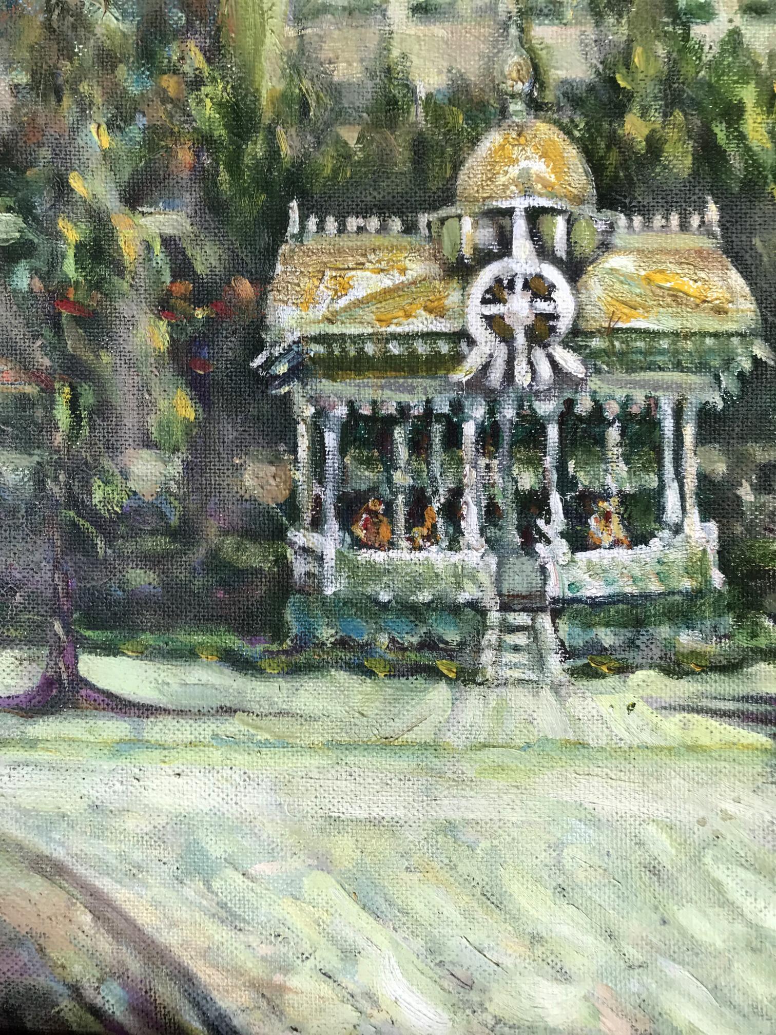 Oil painting of golden-domed gazebo by Shapoval Ivan Leontyevich