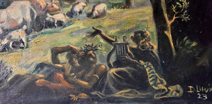 Oil painting Noon in Italy by Litvinov Daniil Olegovich, mythological pastoral scene
