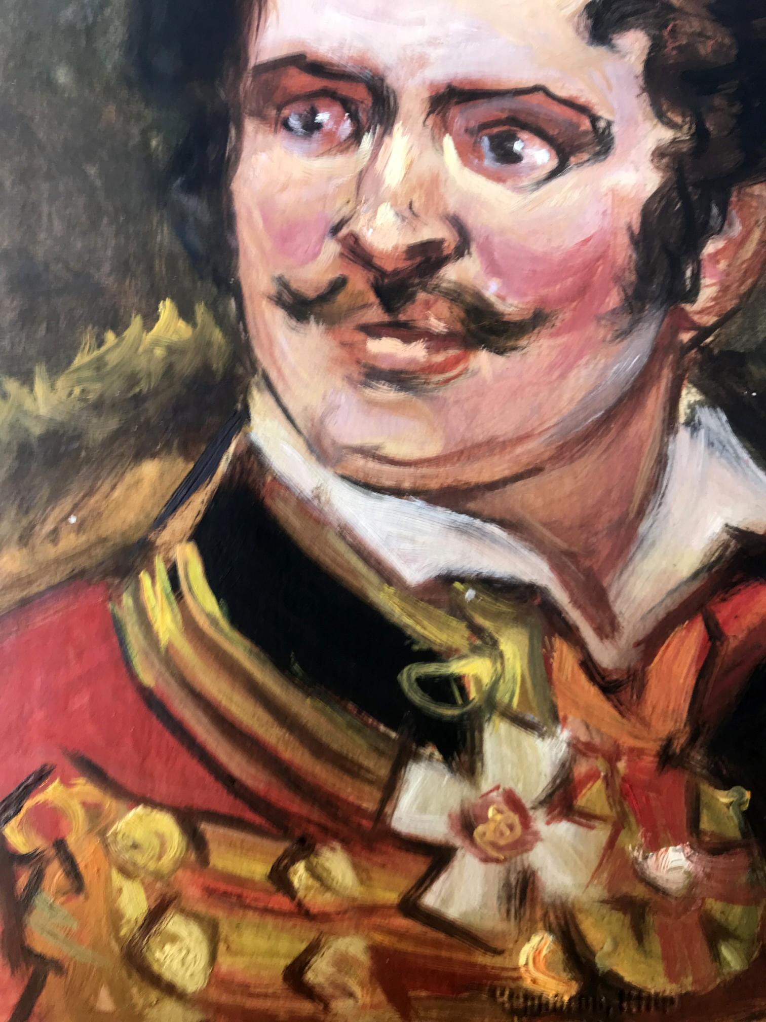 Oil painting portrait of man in ornate uniform by Alexander Litvinov